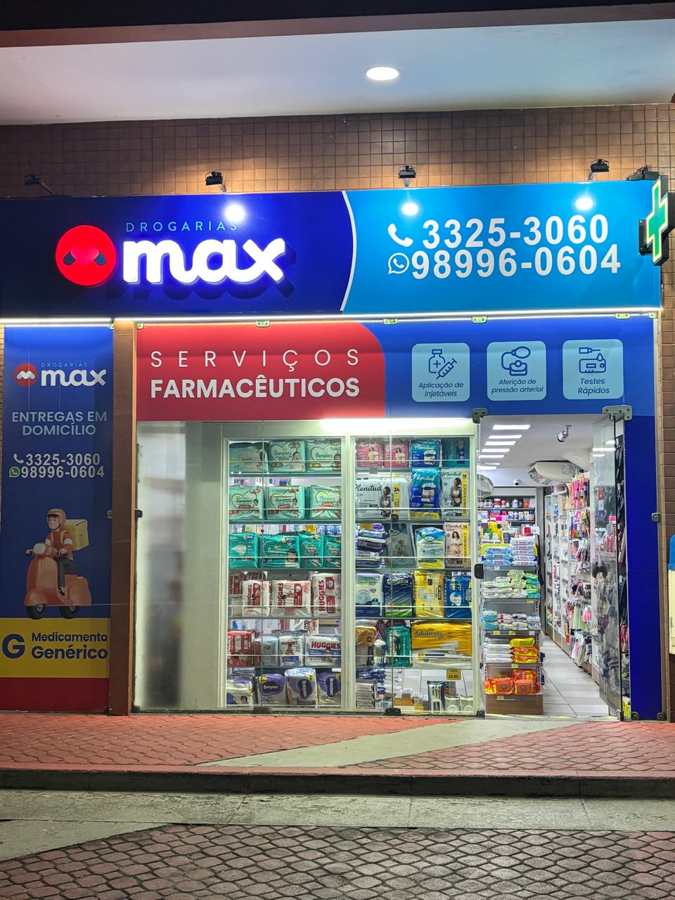 Corredor com ampla variedade de produtos de saúde e bem-estar